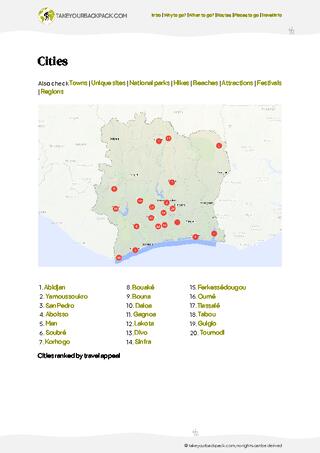 example page 4 from our offline Travel Guide for Côte d’Ivoire